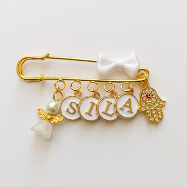 Nadel mit 6 Charms, gold