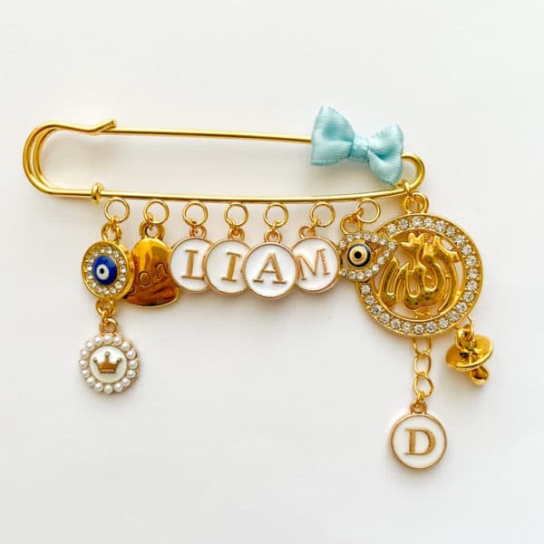 Nadel mit 11 Charms, gold