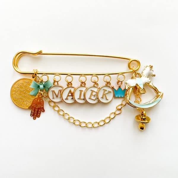 Nadel mit 11 Charms, gold