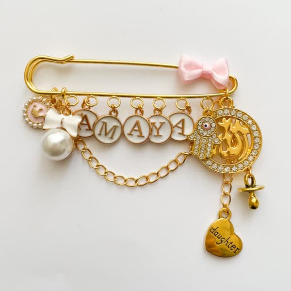 Nadel mit 11 Charms, gold