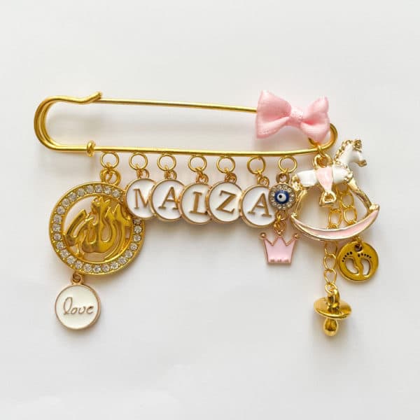 Nadel mit 12 Charms, gold