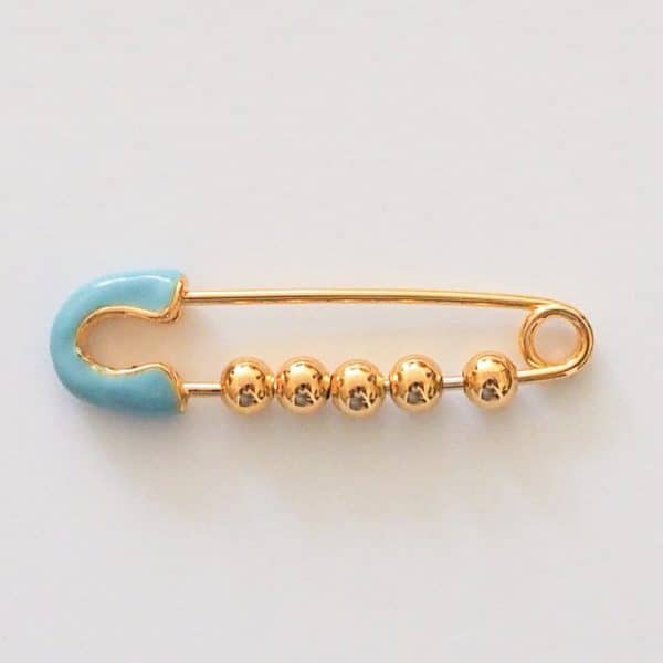 hellblaue Nadel gold