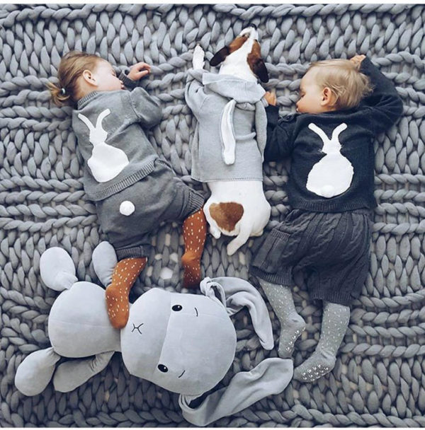 Effiki Kuscheltier Hase grau