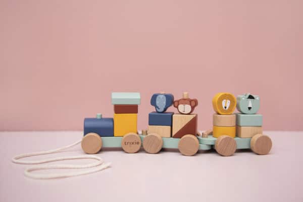 Trixie Baby Holzzug Eisenbahn aus Holz, bunt