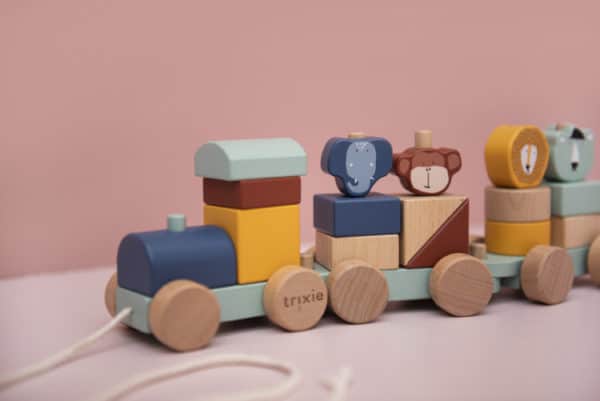 Trixie Baby Holzzug Eisenbahn aus Holz, bunt