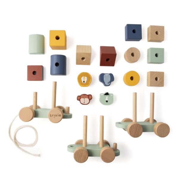 Trixie Baby Holzzug Eisenbahn aus Holz, bunt