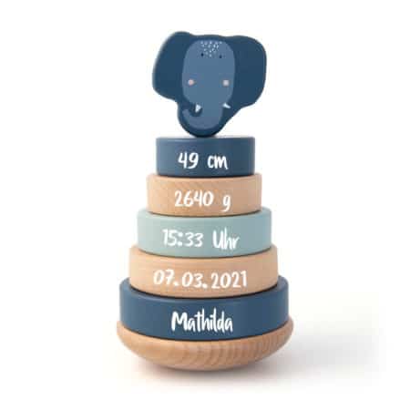 Trixie Baby Stapelturm Mrs. Elephant Elefant mit Geburtsdaten