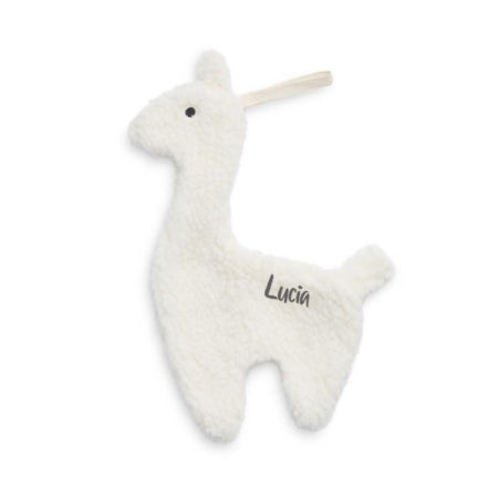 Jollein Schmusetuch und Schnullertuch Lama, creme