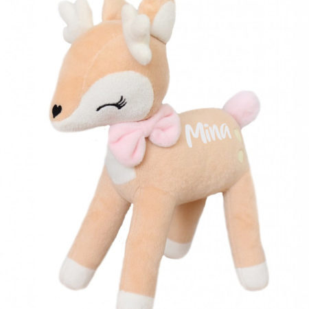 Metoodolls Reh Kuscheltier mit rosa Schleife