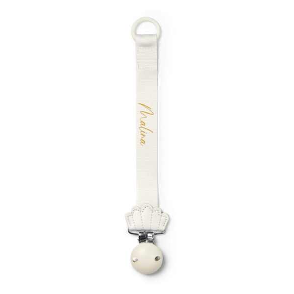 Elodie Details Schnullerband mit Holzdetail Vanilla White